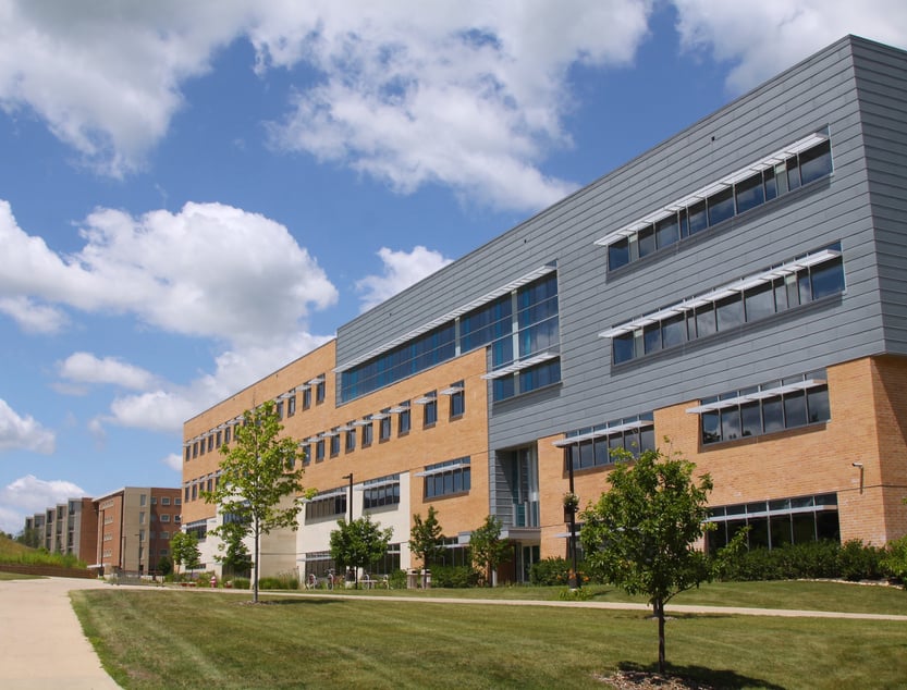 Dormitory Buildings On A University Campus